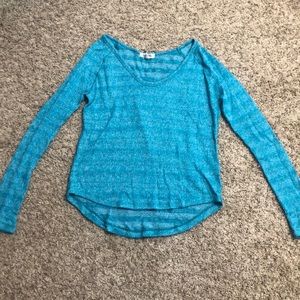 Blue scoop neck sweater